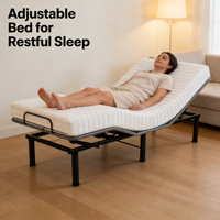 Cadre de lit pliant réglable en fer, design moderne, avec support lombaire, tailles personnalisables, moteur silencieux pour chambre à coucher - Vente en gros