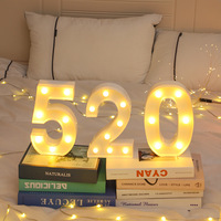 Lettres et chiffres décoratifs pour mariage, lumières LED alimentées par piles, lettres lumineuses pour événements, festivals, fêtes à domicile, décoration de table