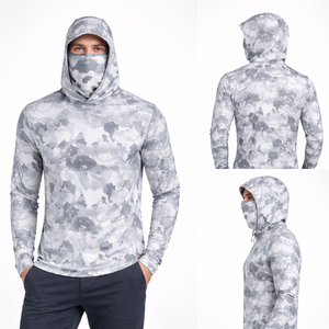 Sudadera con Capucha de Pesca para Hombre, Diseño Personalizado de Camuflaje, UPF 50+, Manga Larga, Transpirable, de Secado Rápido, Protección Solar - Product Image 1