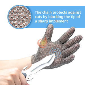 Gants de protection en acier anti-coupure, résistants aux coupures, pour boucher, en maille métallique d'acier inoxydable - Product Image 5