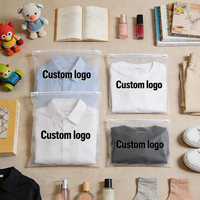 Sacs en plastique transparents givrés avec fermeture éclair, personnalisables avec logo, réutilisables, pour l'emballage de t-shirts et de vêtements