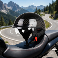Casque de moto en fibre de carbone de haute qualité, respirant, léger, demi-casque pour les trajets quotidiens et les balades sur route