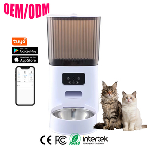 Distributeur de nourriture intelligent pour animaux de compagnie, grande capacité de 5 L, rechargeable, tension universelle, prend en charge l'enregistrement vocal de 15 secondes, alimentation à distance des animaux de compagnie - Product Image 1