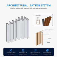 Système de bardage à lamelles verticales en profilés architecturaux en aluminium pour la décoration des murs extérieurs des bâtiments