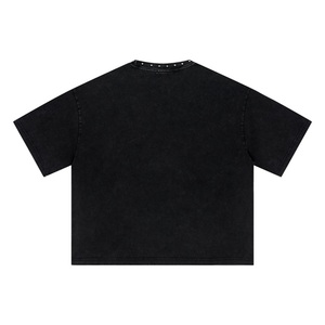 American Retro High-street Trendy Brand <b>studded</b> Dark-style Knitted Casual T-shirt Loose and Distressed Boxy Short-sleeved - Product Image 3