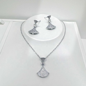 Prix d'usine, argent sterling 925 plaqué or, ensemble de bijoux de luxe pour femmes, 2 pièces, style vintage, zircon, pour mariage et soirées, bijoux fins. - Product Image 4