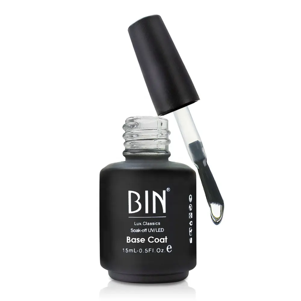BIN 15ml Rubber gel Base Coat Rubber Base Coat Beauty Supplies Top Coat Nail Polish Uv Gel Custom Logo