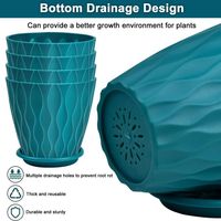 Pots de plantes en plastique perforés colorés avec soucoupes pour balcons à la maison Pots de fleurs en plastique PP épaissi durables