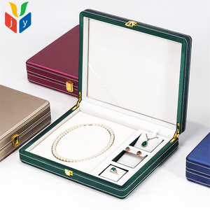 Bán Buôn Kim Loại Lớn Nút Sang Trọng Tùy Chỉnh Vòng Cổ Bông Tai Nhẫn Trường Hợp PU Da Du Lịch Lưu Trữ Đồ Trang Sức Hộp - Product Image 1