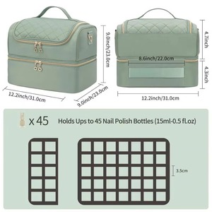 Nueva Promoción BSCI - Bolsa de Almacenamiento para Mujer, Diseño Único en Morado de Doble Capa, Gran Capacidad, Caja de Maquillaje con Cierre de Cremallera Portátil - Product Image 6