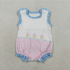 Rompers sin mangas para bebés, niños y niñas, con estampado de lunares y cuadros - Product Image 5