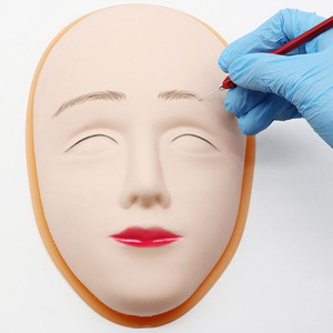 Microblading 5D visage <span class=keywords><strong>tatouage</strong></span> formation tête Silicone pratique maquillage Permanent lèvre sourcil peau Mannequin poupée visage tête - Product Image 4