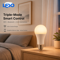 Bohlam LED WiFi Pintar 2.4G 9W 800LM E26 2700K-6500K RGB CCT Aplikasi 5-Kanal Dapat Diredupkan Kontrol Suara Penggunaan Rumah & Luar Ruangan