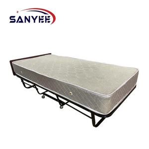 Furniture Source Factory Customized Modern Foldable <strong>Metal</strong> <strong>Bed</strong> with Soft Mattress for Hotels Guesthouses Home Living Room Use - Product Image 1