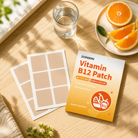 Patch transdermique personnalisé de vitamine B12 30x30mm, absorption cutanée, patch énergétique, vente en gros OEM pour les soins quotidiens de la santé corporelle