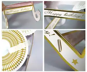 Fournitures de décoration de vélo, pour fête d'anniversaire et mariage, en carton doré simple bronzant, support à gâteau, 1 pièce, nouvelle collection