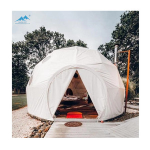 Tente de <span class=keywords><strong>camping</strong></span> en PVC blanc de luxe de 8m, dôme géodésique, tente de glamping d'hôtel avec salle de bain - Product Image 1