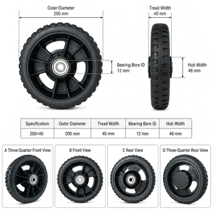 Roue de chantier robuste de 8 pouces de qualité professionnelle, roulement en acier, moyeu en PP, alésage de 12 mm pour <span class=keywords><strong>chariot</strong></span> à béton, <span class=keywords><strong>chariot</strong></span> à échafaudage, <span class=keywords><strong>chariot</strong></span> de démolition - Product Image 6