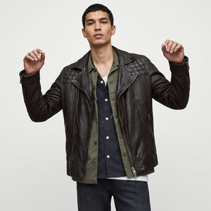 แจ็คเก็ตหนังสำหรับผู้ชาย แฟชั่นซิปแบบ Biker Coat คุณภาพพรีเมียม เสื้อคลุมกันหนาวสำหรับฤดูหนาว ดีไซน์เรียบหรู แจ็คเก็ตหนังแท้สำหรับผู้ชาย - Product Image 5