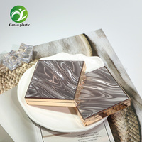 Palette de fards à paupières et d'enlumineurs cinq couleurs, boîte à poudre à cinq compartiments, miroir, emballage cosmétique carré antistatique en plastique ABS