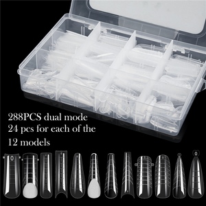 Lot de 288 <span class=keywords><strong>faux</strong></span> <span class=keywords><strong>ongles</strong></span> en silicone souple pour extension rapide de <span class=keywords><strong>gel</strong></span>, modèles français, en gros - Product Image 3