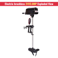 800W 24V DC Brushless électrique Out board Mo tor 3.0HP pour bateaux Kayaks Yachts pêche à la traîne