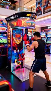 เครื่องชกมวยเซ็นเซอร์วัดแรงโลหะที่แม่นยำ พร้อมระบบคะแนนแบบเรียลไทม์  แบบหยอดเหรียญ  รับประกัน 1 ปี รองรับหลายภาษา - Product Image 6