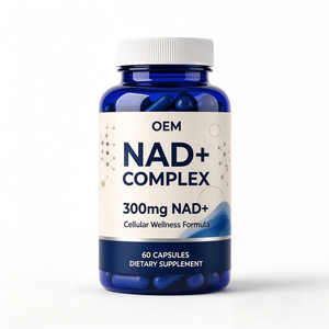 OEM ODM Complexe NAD+ GMP Halal 60 Capsules avec CoQ10 Resvératrol Extrait de Pépins de Raisin 300mg par Portion - Product Image 1