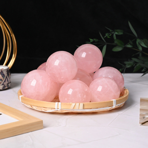 Hot Sale Natural Healing <b>Crystal</b> Stone Craft Hand Polished Rose Quartz Sphere <b>Crystal</b> <b>Ball</b> for Decor - Product Image 3