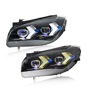 Conjunto de Faros Delanteros para <span class=keywords><strong>BMW</strong></span> <span class=keywords><strong>X1</strong></span> E84 2010-2015 con Luces LED DRL Blancas/Amarillas Intercambiables Estilo Flecha - Product Image 1
