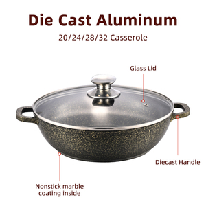 Cảm ứng Die Cast nhôm 6-Piece Vàng Gốm nông soong đồ nấu nướng với Glass nắp cho nấu ăn tùy biến - Product Image 4