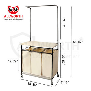 Carro de almacenamiento silencioso de metal de 3 niveles de altura ajustable de diseño simple de gran oferta con caja pequeña en el lateral - Product Image 3