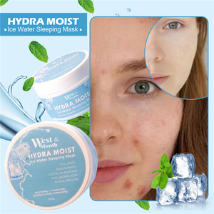 Masque de nuit hydratant et apaisant à l'aloe vera et à la vitamine E West Month 100g, pour minimiser les pores, réparer les taches brunes et raffermir la peau. - Product Image 2