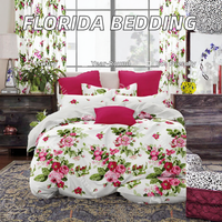 Parure de lit King Size de luxe en polyester imprimé végétal, écologique, avec rideaux assortis, 10-24 pièces, très vendue en Floride