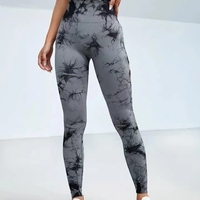 Celana Yoga Bentuk Bokong Persik Eropa, Legging Tie-Dye, Legging Olahraga Fitness Panjang Berpinggang Tinggi, Pengontrol Perut & Pengangkat Bokong