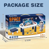 Juguete Educativo 2 en 1, Tablero de Dibujo y Bloques de Construcción, Mesa de Actividades para Niños con Bloques de Construcción y Tablero de Dibujo