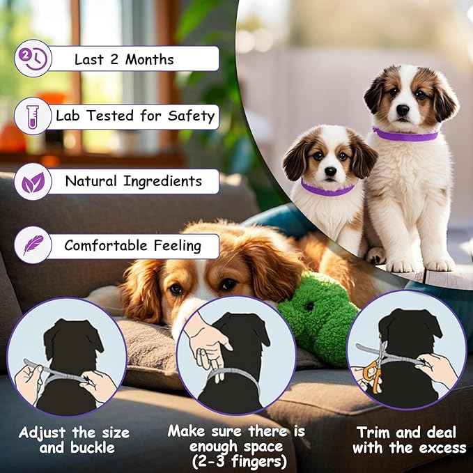 Picture of Natural Plant Essential Oil Dog Calming Collar Soft Adjustable Anti ...