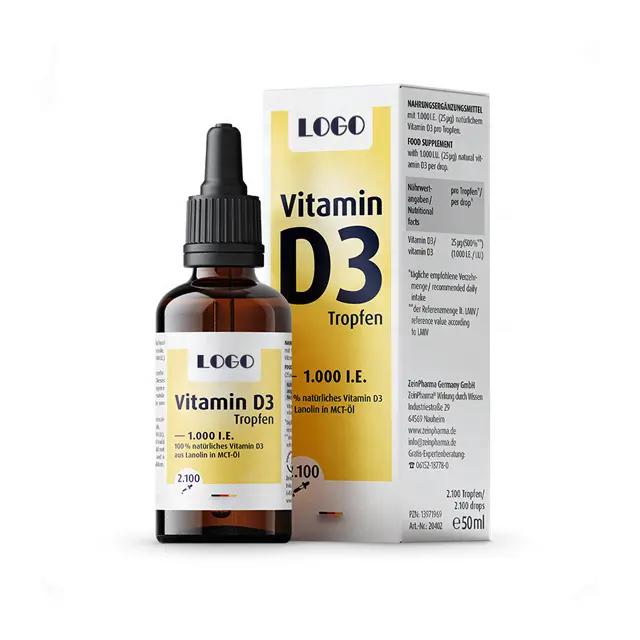 Oem Hot Sale Vitamine D3 Druppels Betere Kwaliteit Vloeibare Vitamine D3 Druppels Met K2 Olie Voor Gezondheidssupplement