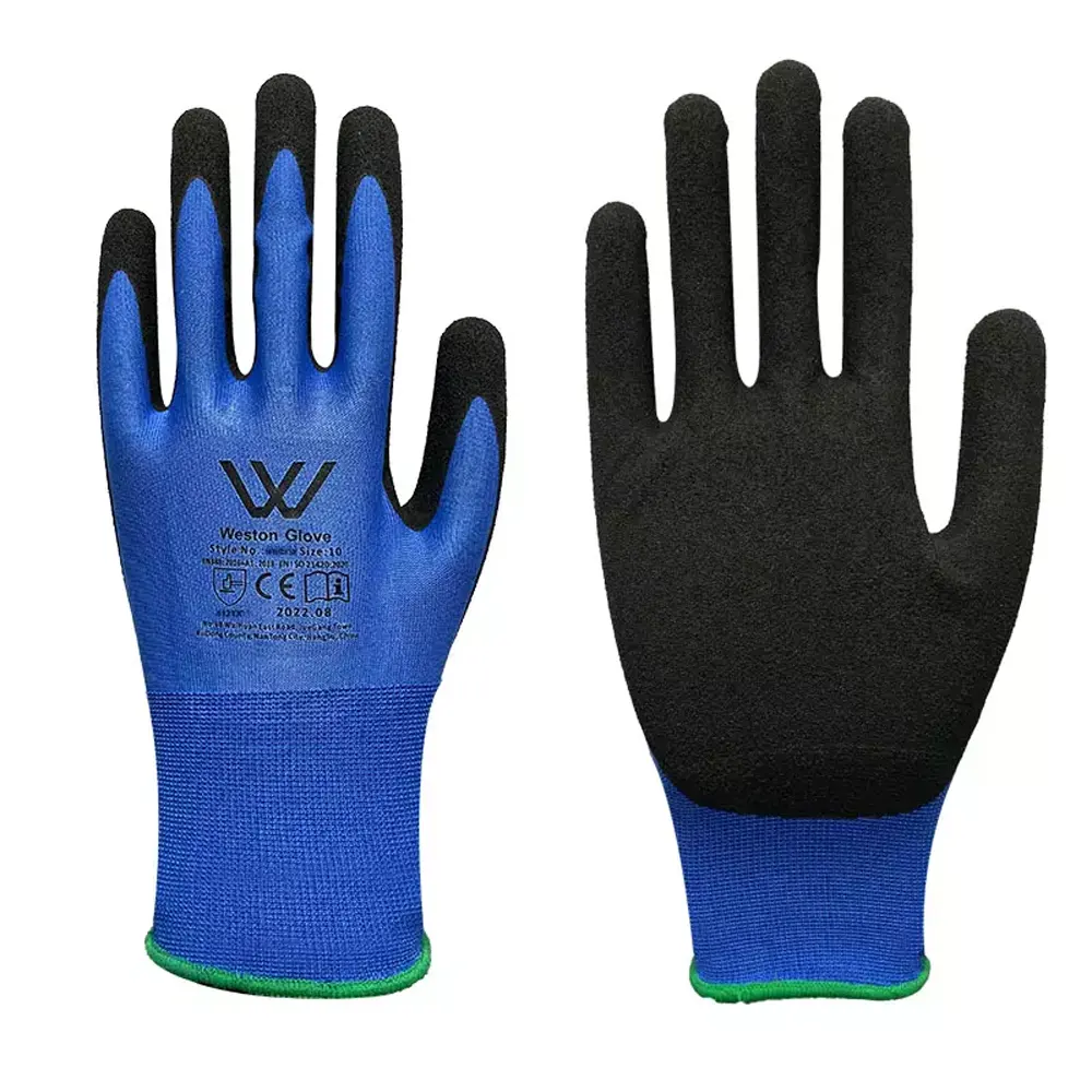 High Wearing Comfort Abrasion Resistant Nitrile Super Dexterity Work Breathable Industrial Gloves