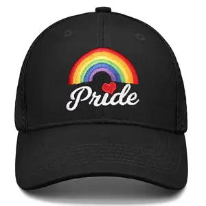 LGBTQ Trucker Hat Premium Pride Day Themed Hat Adjustable One Size Snapback Cap with Embroidered Patch Party Holiday Supplies
