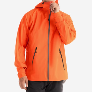 Chaqueta de senderismo personalizada al por mayor para hombre, con capucha, cortavientos, impermeable, con cremallera, de poliéster, para exteriores. - Product Image 2