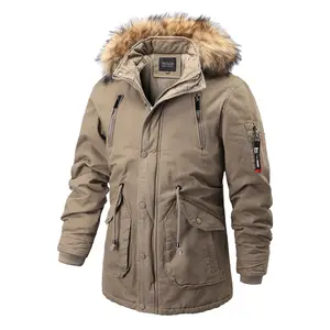 Hot Sale Plus Velvet Thicken Warm Medium Length Coat Detachable Hood British Woolen Collar Coat Winter Windproof Coat