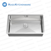 Évier de cuisine encastré simple en acier inoxydable SUS304 moderne fait main, emballage OEM & ODM Ista