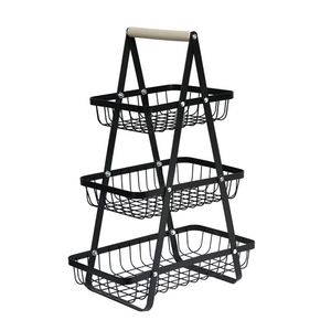 1/2/3-Tier Metal <b>Kitchen</b> <b>Storage</b> <b>Rack</b> with Handle Seasoning Bottle Organizer Cosmetic Makeup Bathroom Shelf for Vegetables - Product Image 3