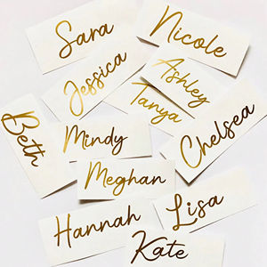 Autocollants personnalisés avec nom brillant, étiquettes nominatives sur mesure, effet feuille d'or - Product Image 2