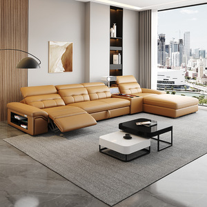 Sofá <span class=keywords><strong>cama</strong></span> de almacenamiento multifuncional moderno suave plegable de cuero genuino de Arte de cuero con carga USB - Product Image 2
