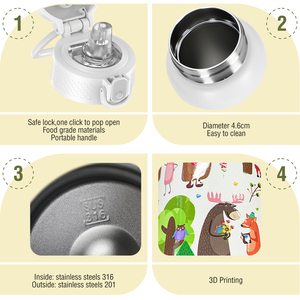 Fashion Design 3D stampa carina doppia parete isolante BPA-free <span class=keywords><strong>bambini</strong></span> bottiglia d'acqua - Product Image 6