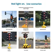 Feux de signalisation routière LED en aluminium Guangan, feux clignotants rouges/jaunes/verts, sécurité routière, avertissement pour les trottoirs, alimentation solaire/AC
