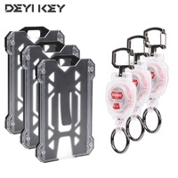 Protecteur de carte stable boîtier en plastique dur multifonctionnel à haute élasticité facile à tirer D crochet en acier inoxydable ID Reractable porte-badge