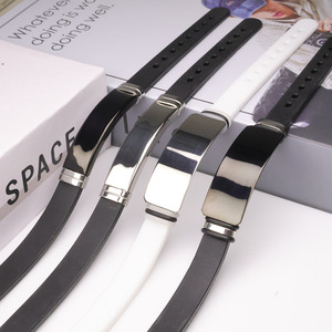 Fashion Simple Silicone Wristband with Personalized <b>Engraving</b> As a Gift. Stainless Steel Belt Buckle Sports Wristband Wholesale - Product Image 1